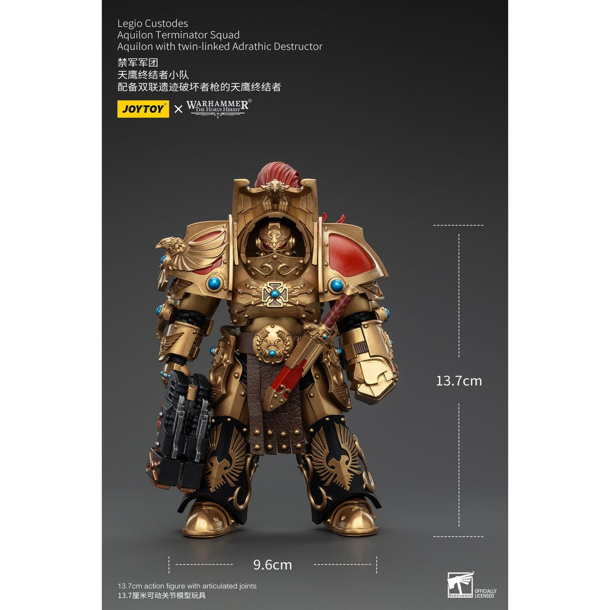 Immagine del prodotto Warhammer The Horus Heresy Action figure 1/18 Legio Custodes Aquilon Terminator Squad Aquilon con Adrathic Destructor binato