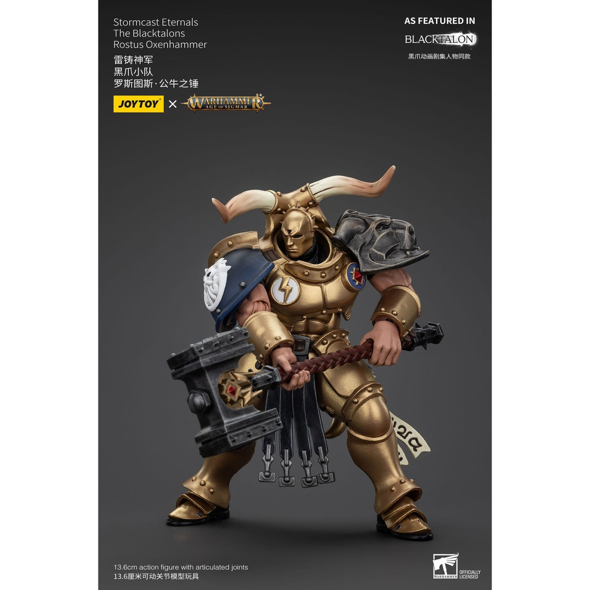 Immagine del prodotto Warhammer Age of Sigmar Action figure Stormcast Eternals The Blacktalons Rostus Oxen Hammer 20 cm