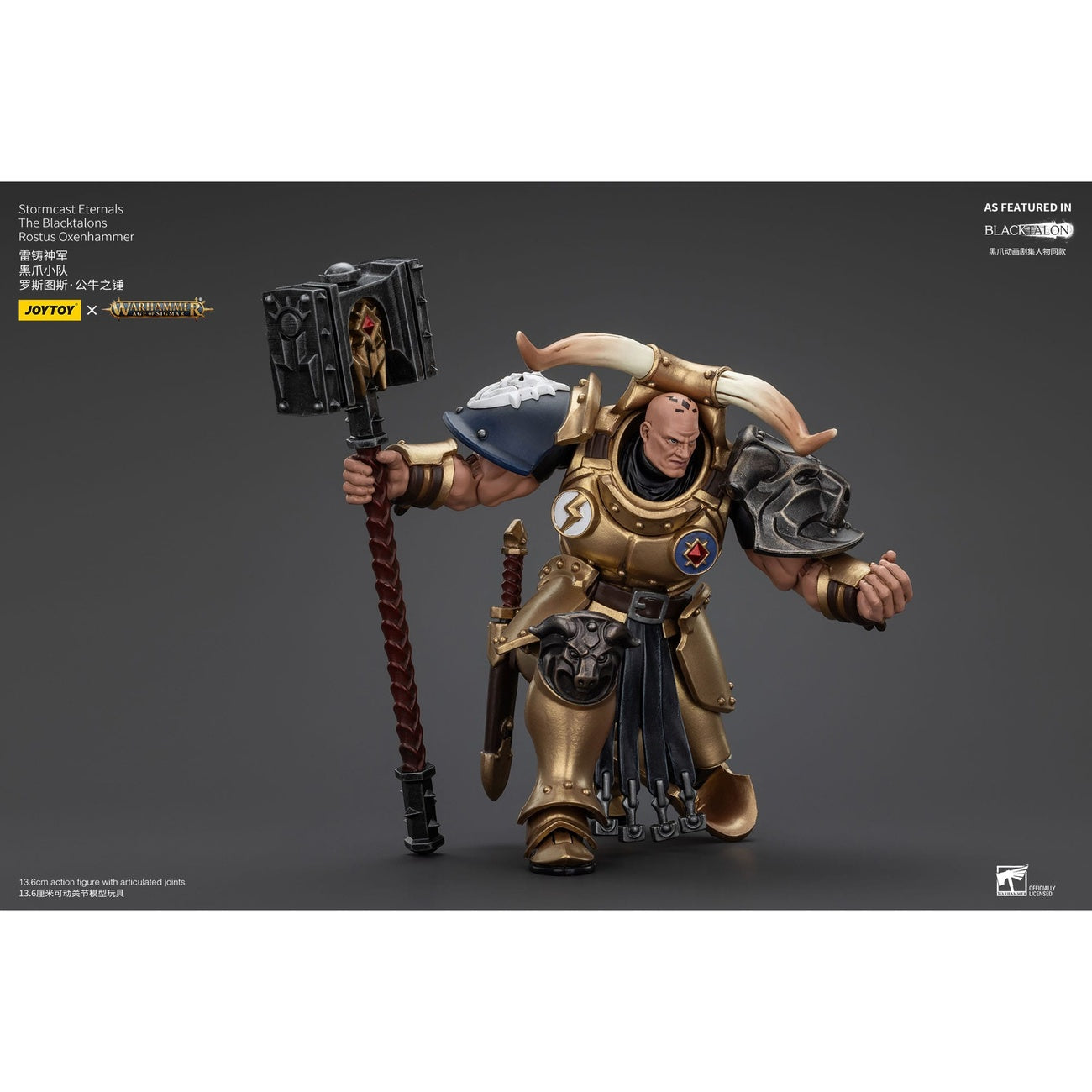Immagine del prodotto Warhammer Age of Sigmar Action figure Stormcast Eternals The Blacktalons Rostus Oxen Hammer 20 cm