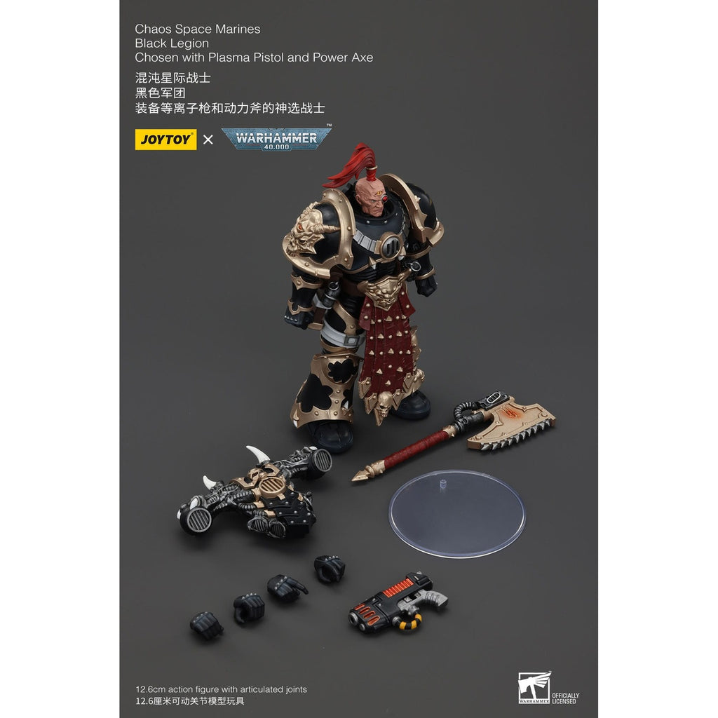 Immagine del prodotto Action figure Warhammer 40k Chaos Space Marines Black Legion Chosen con plasma pistol e power axe 20 cm