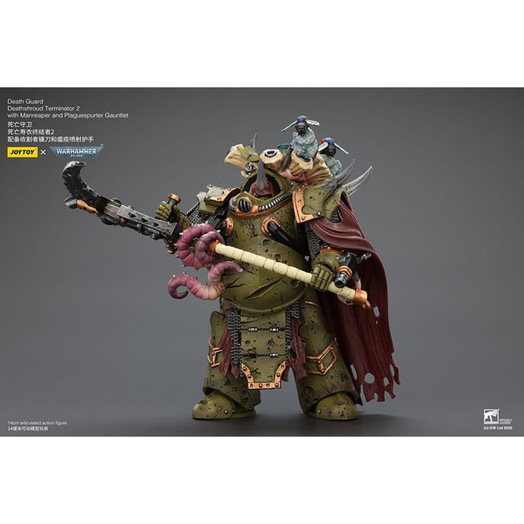 Immagine del prodotto Warhammer 40k Action figure 1/18 Death Guard Deathshroud Terminator 2 con Manreaper e Plaguespurter Gauntlet 14 cm