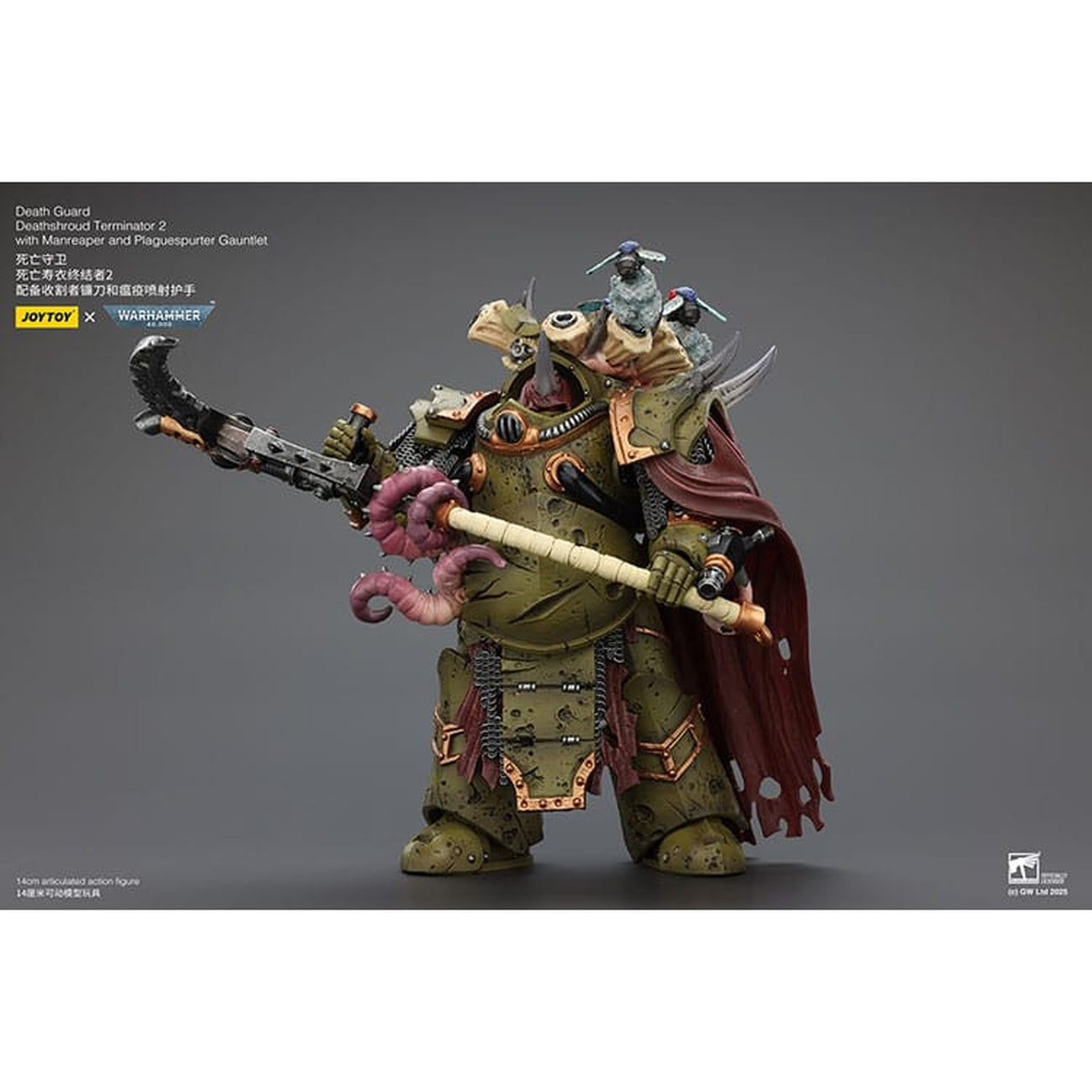 Immagine del prodotto Warhammer 40k Action figure 1/18 Death Guard Deathshroud Terminator 2 con Manreaper e Plaguespurter Gauntlet 14 cm
