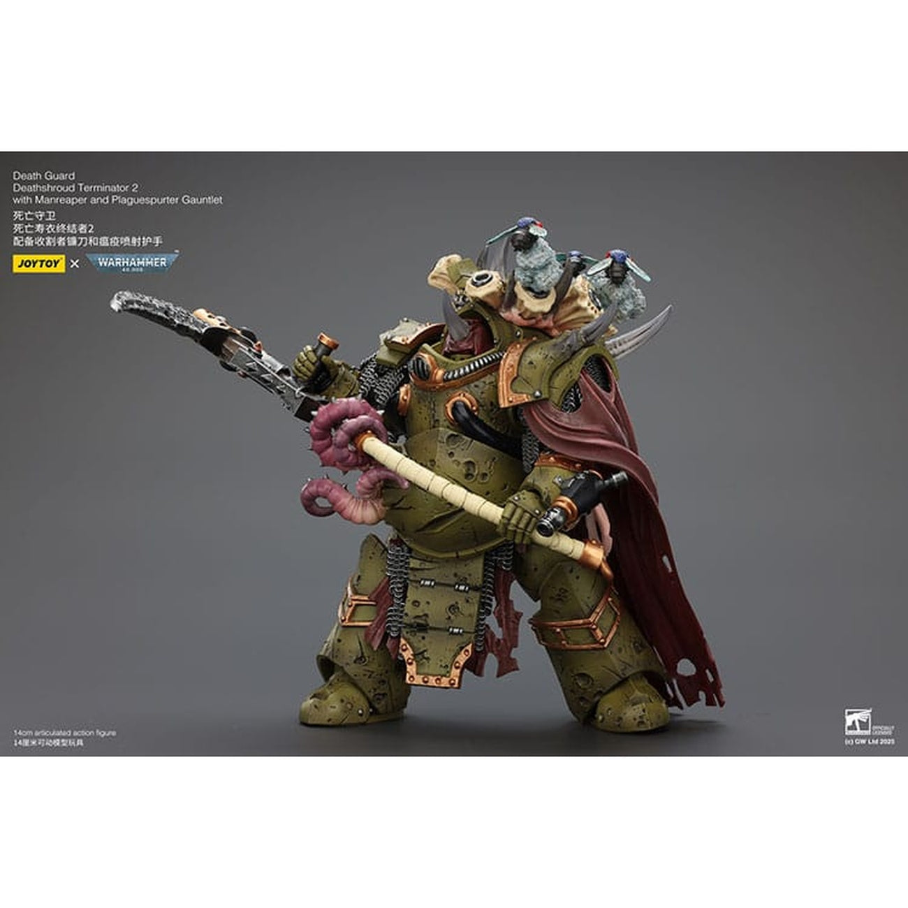 Immagine del prodotto Warhammer 40k Action figure 1/18 Death Guard Deathshroud Terminator 2 con Manreaper e Plaguespurter Gauntlet 14 cm