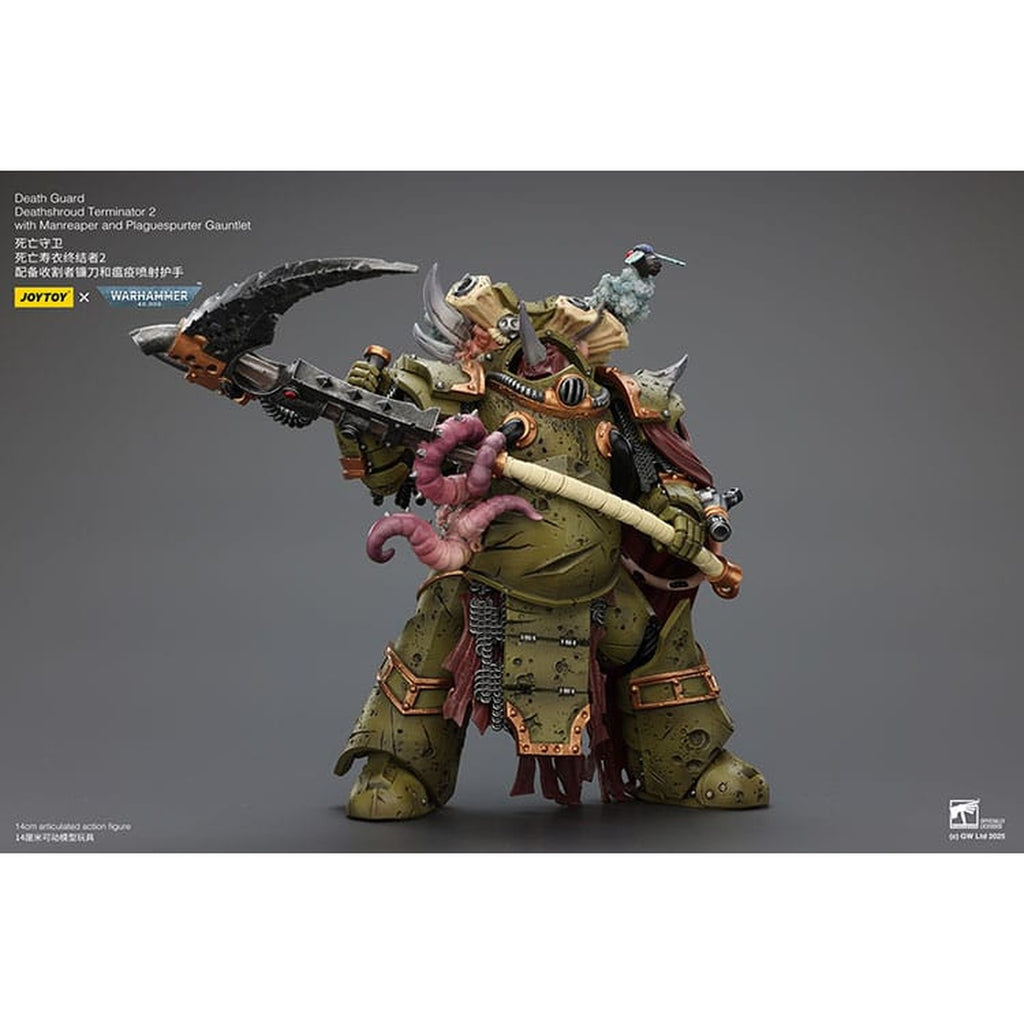 Immagine del prodotto Warhammer 40k Action figure 1/18 Death Guard Deathshroud Terminator 2 con Manreaper e Plaguespurter Gauntlet 14 cm