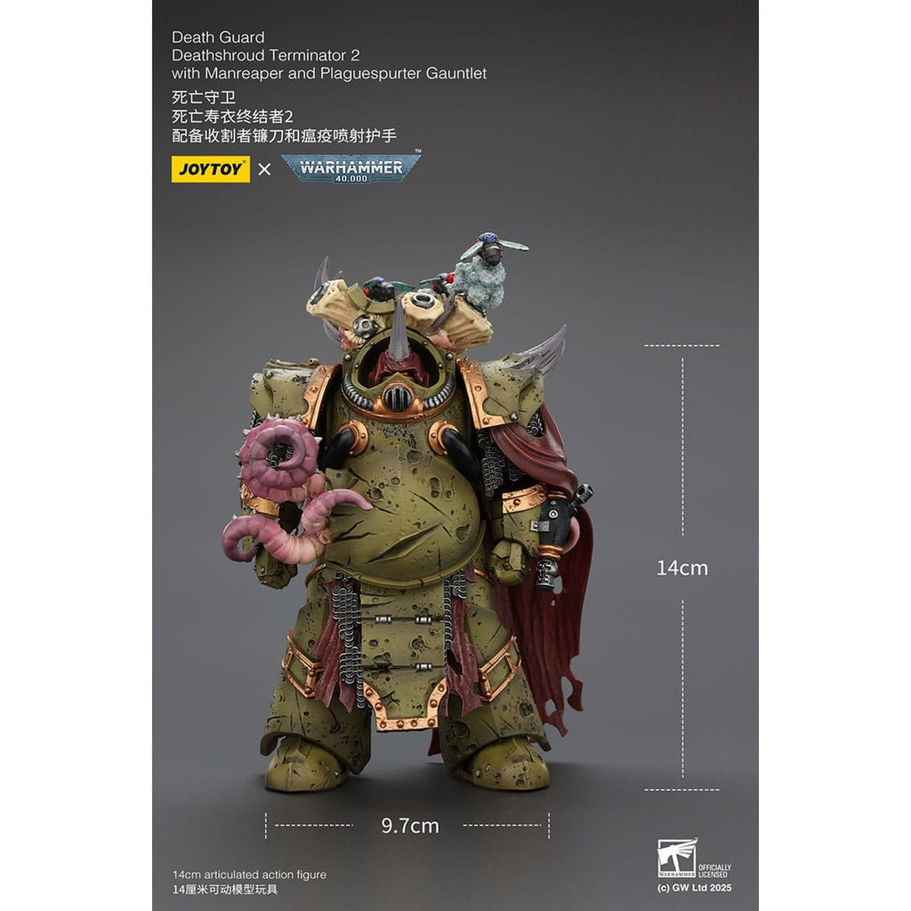 Immagine del prodotto Warhammer 40k Action figure 1/18 Death Guard Deathshroud Terminator 2 con Manreaper e Plaguespurter Gauntlet 14 cm