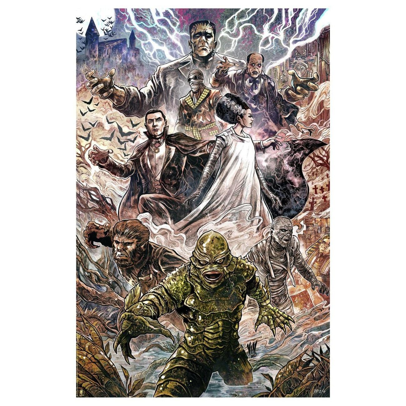 Product image Universal Monsters Art Print Universal Monsters by Vincenzo Riccardi 61 x 41 cm - unframed