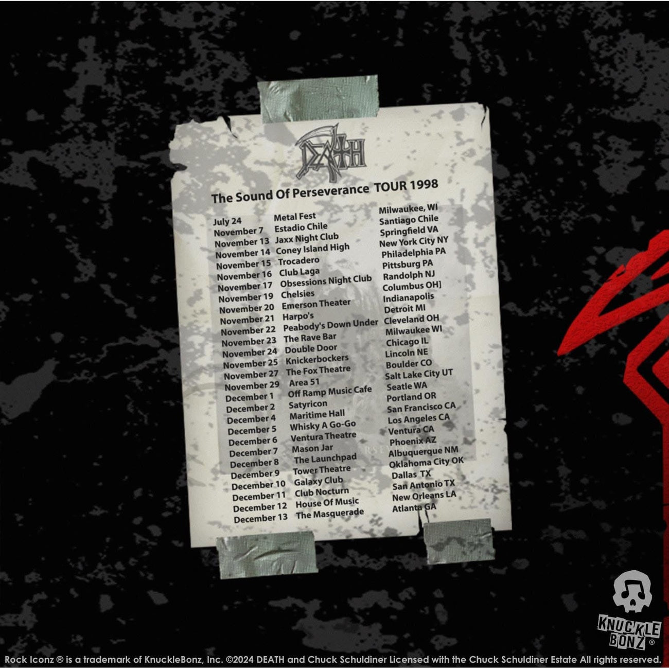 Immagine del prodotto Death Rock Ikonz On Tour Road Case Statua & Sfondo Palco Set The Sound of Perseverance Tour 1998