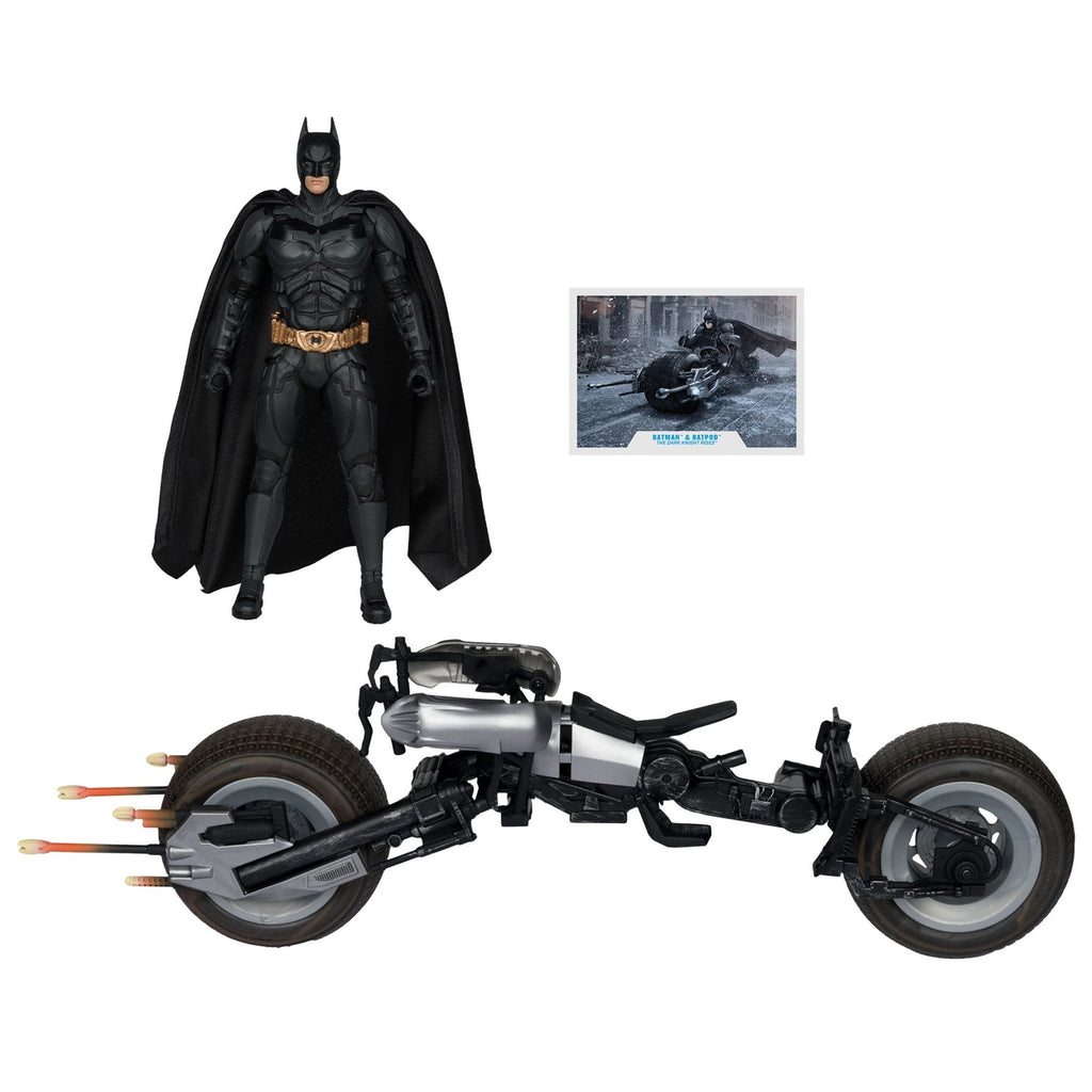 Immagine del prodotto The Dark Knight DC Multiverse action figure con veicolo Batman & The Batpod 18 cm