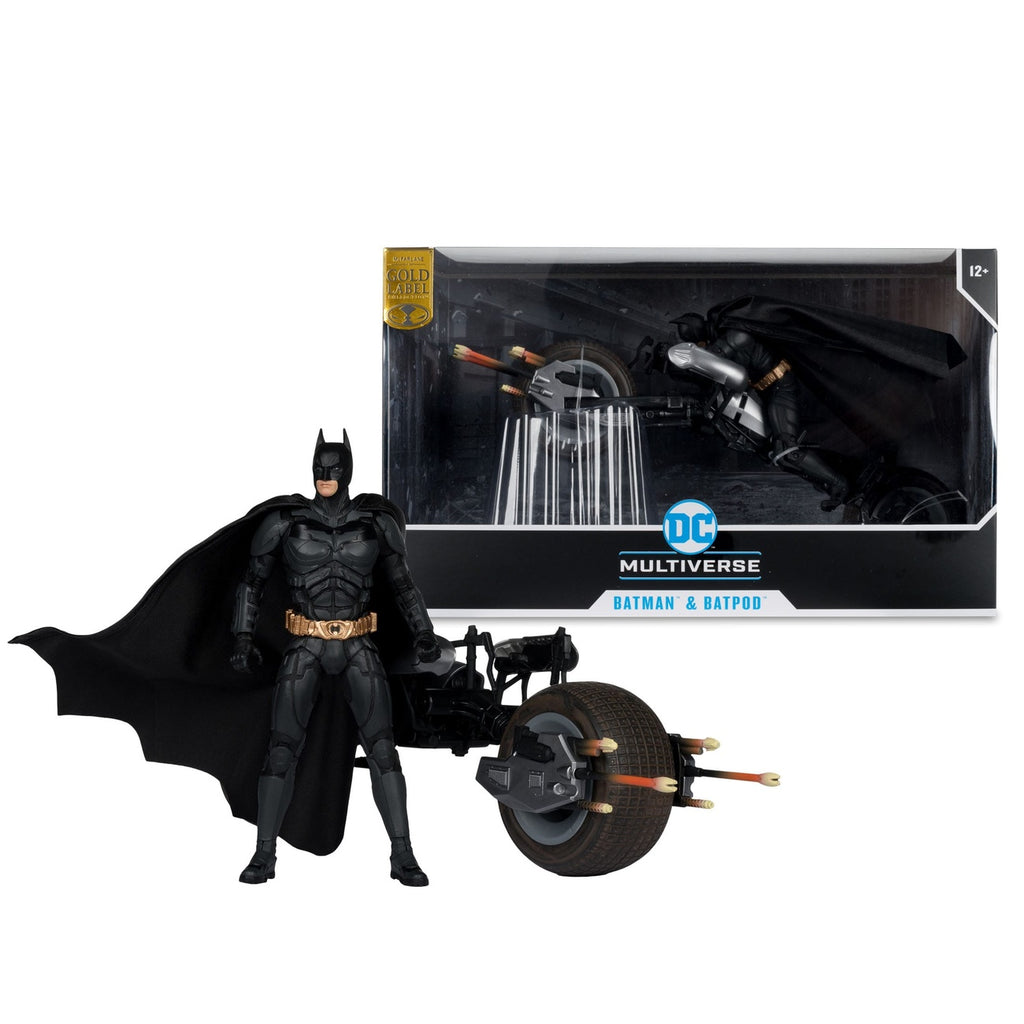 Immagine del prodotto The Dark Knight DC Multiverse action figure con veicolo Batman & The Batpod 18 cm