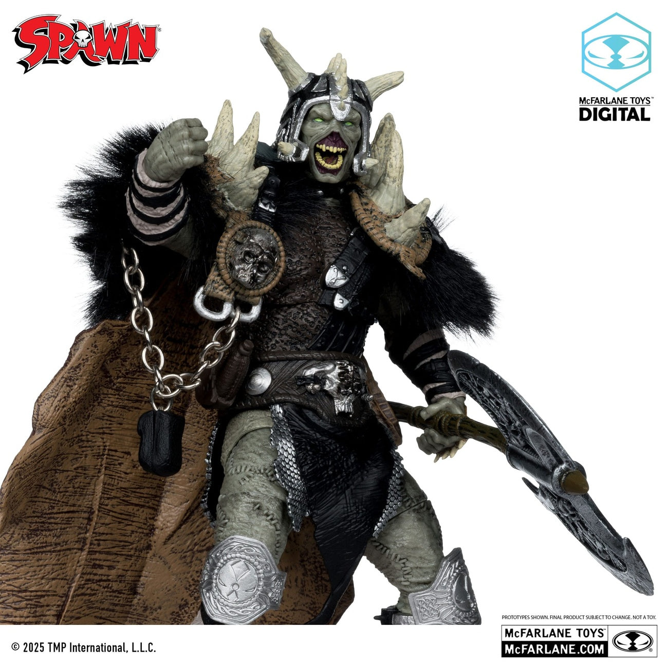 Immagine del prodotto Action figure Spawn Bloodaxe con cavallo (Spawn: The Dark Ages) (McFarlane Toys 30th Anniversary) (Gold Label) 18 cm