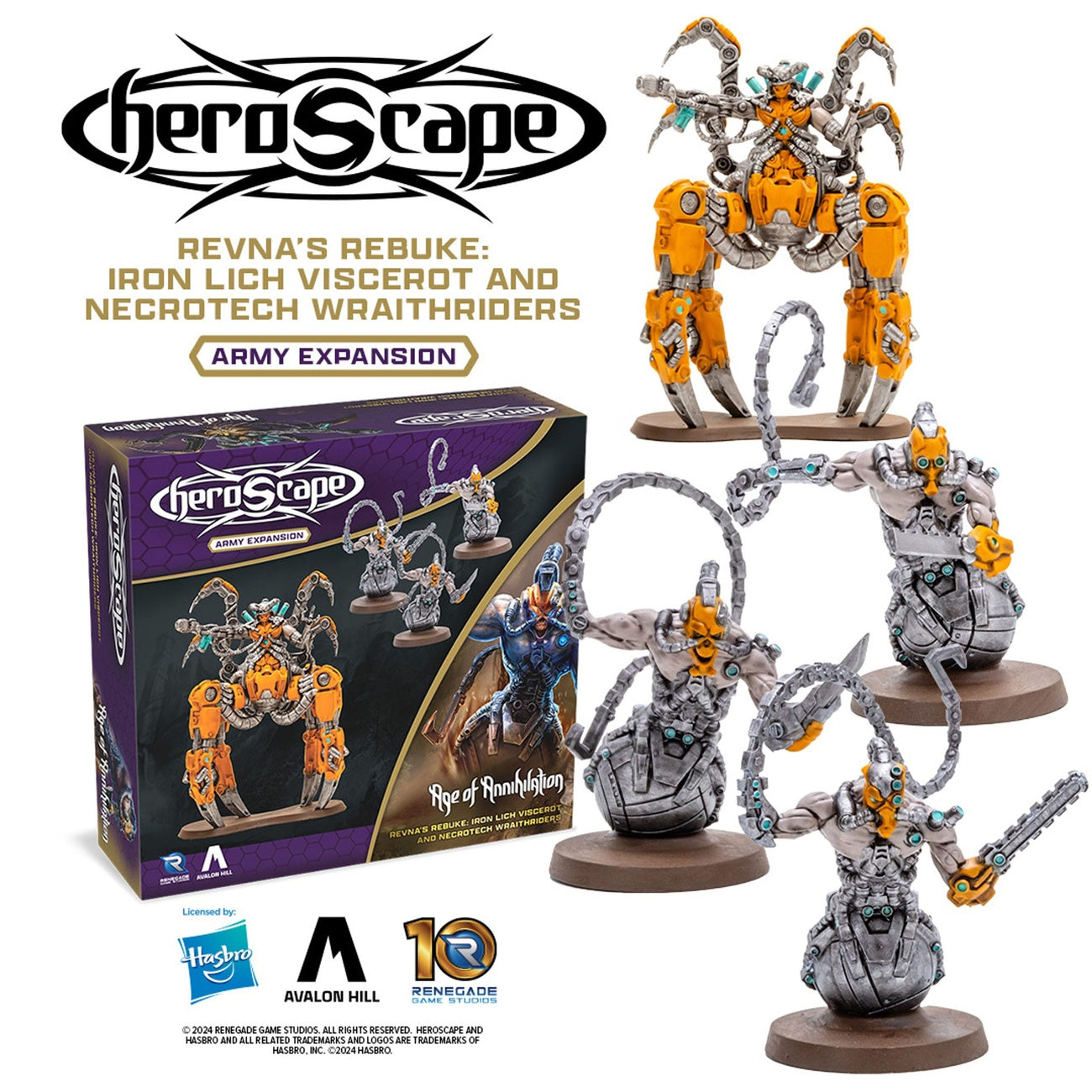 Immagine del prodotto Heroscape Espansione Revna's Rebuke: Iron Lich Viscerot and Necrotech Wraithriders Army *Versione inglese*