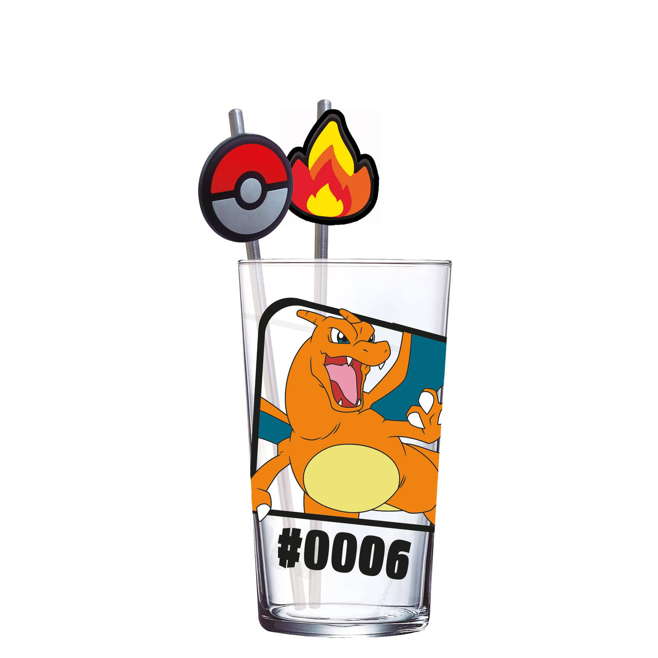 Immagine del prodotto Tumbler in vetro Pokémon con cannucce Charizard 480 ml