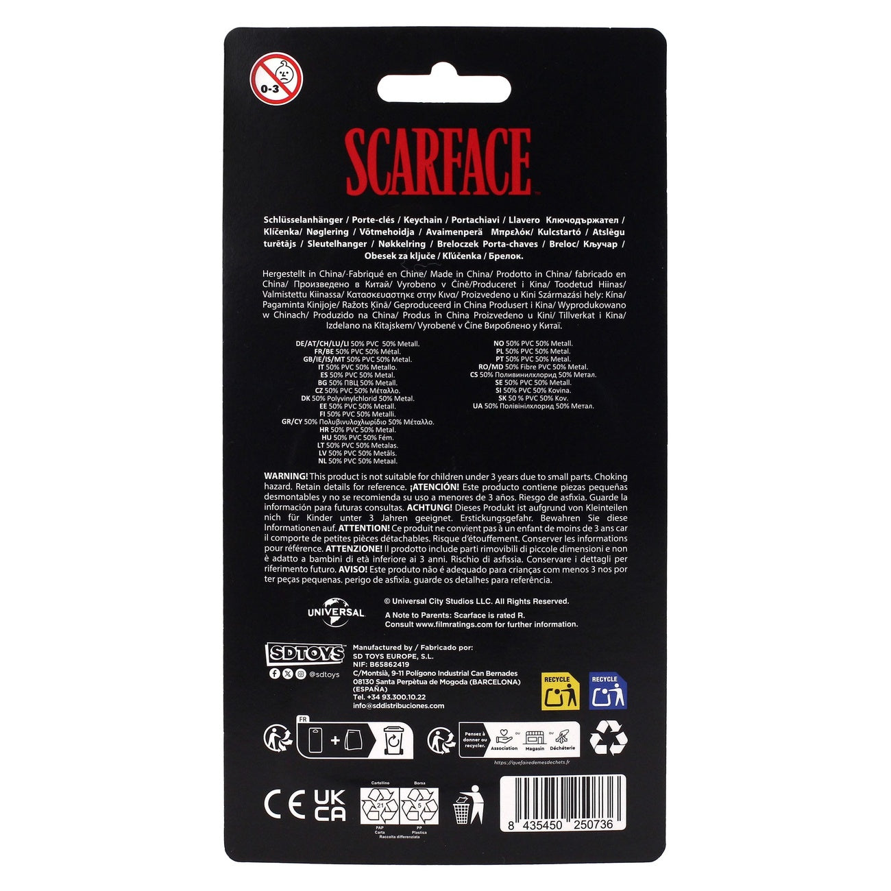 Immagine del prodotto Portachiavi Scarface The World is Yours 2 cm
