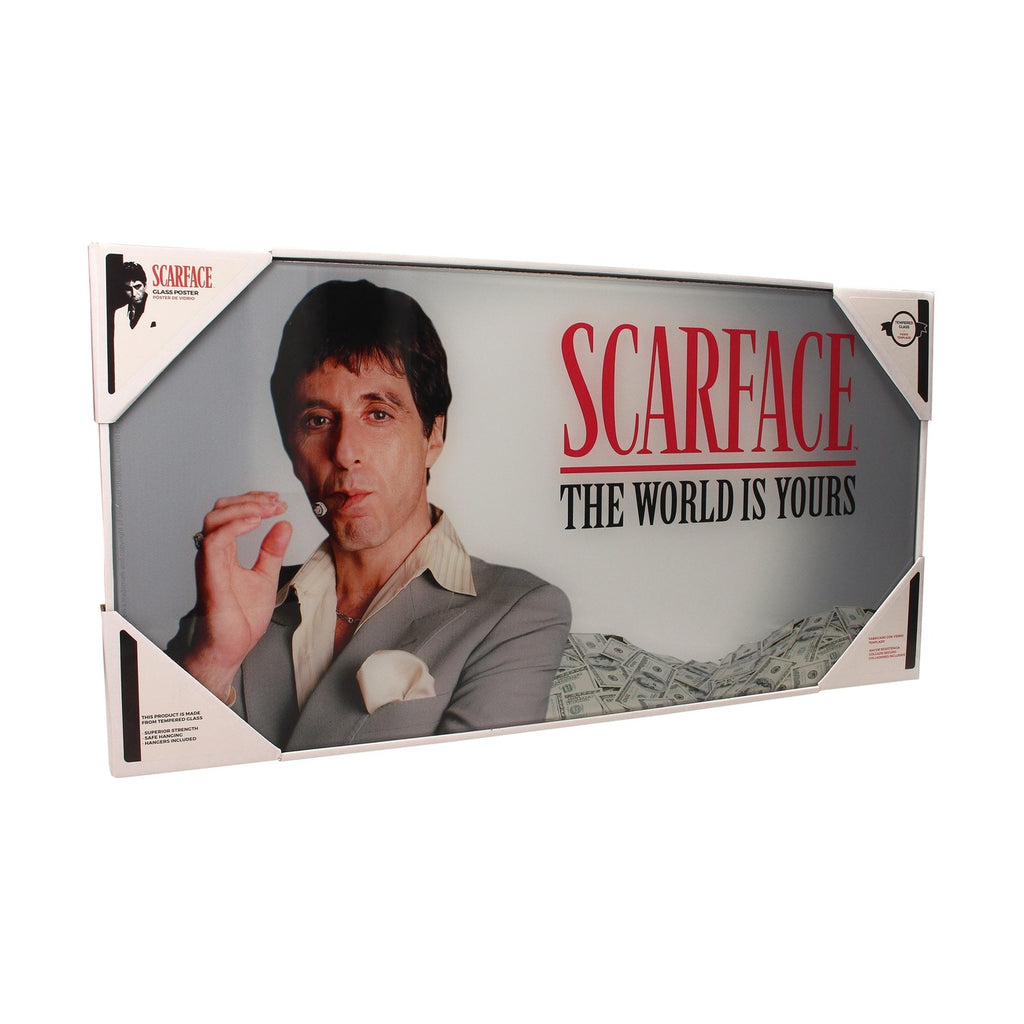 Product image Scarface Glass Poster The World Is Yours (Grey Background) 60 x 30 cm
