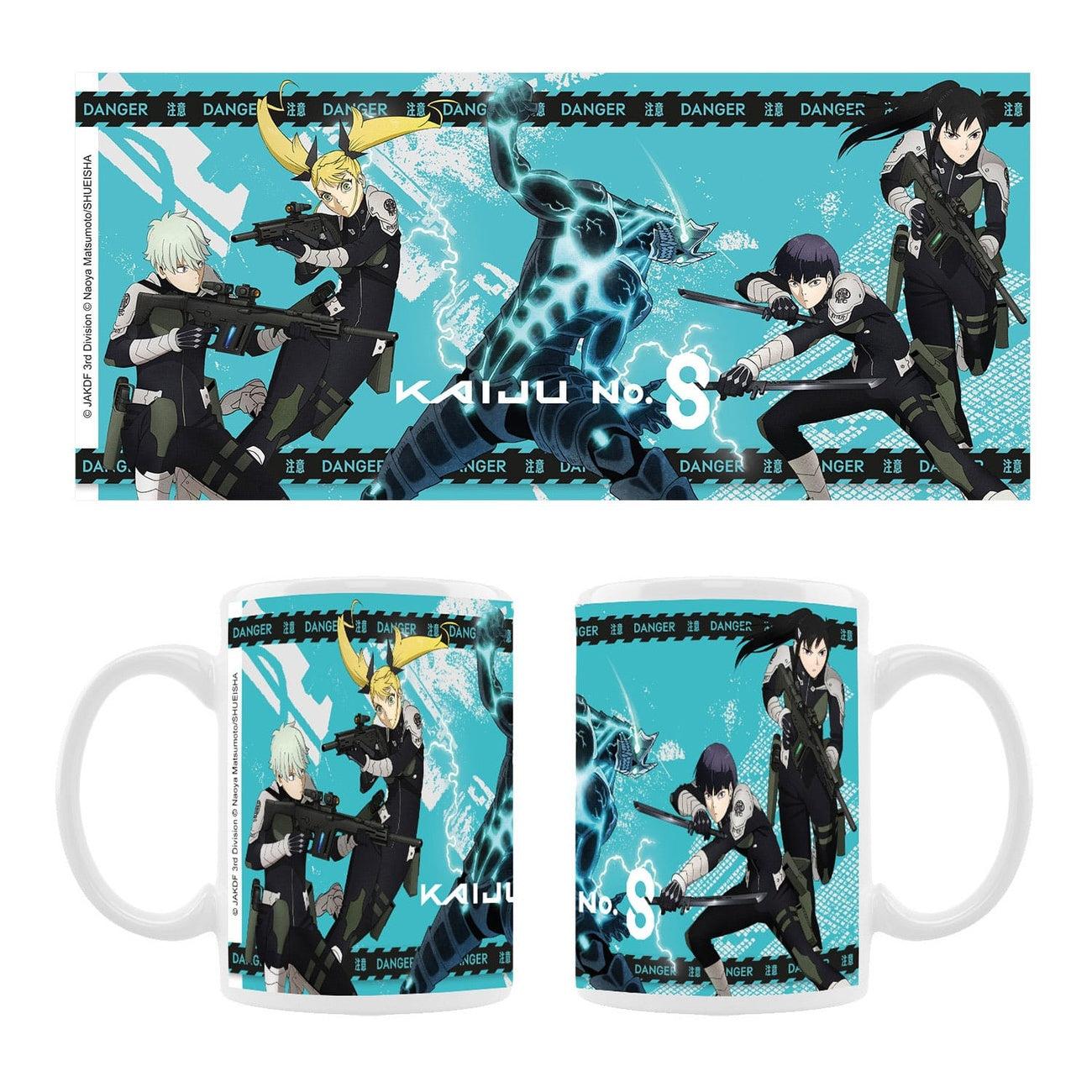Product image Kaiju No. 8 Ceramic Mug Kaiju No. 8, Reno Ichikawa, Soshiro Hoshina, Mina Ashira, Kikoru Shinomiya Season 2