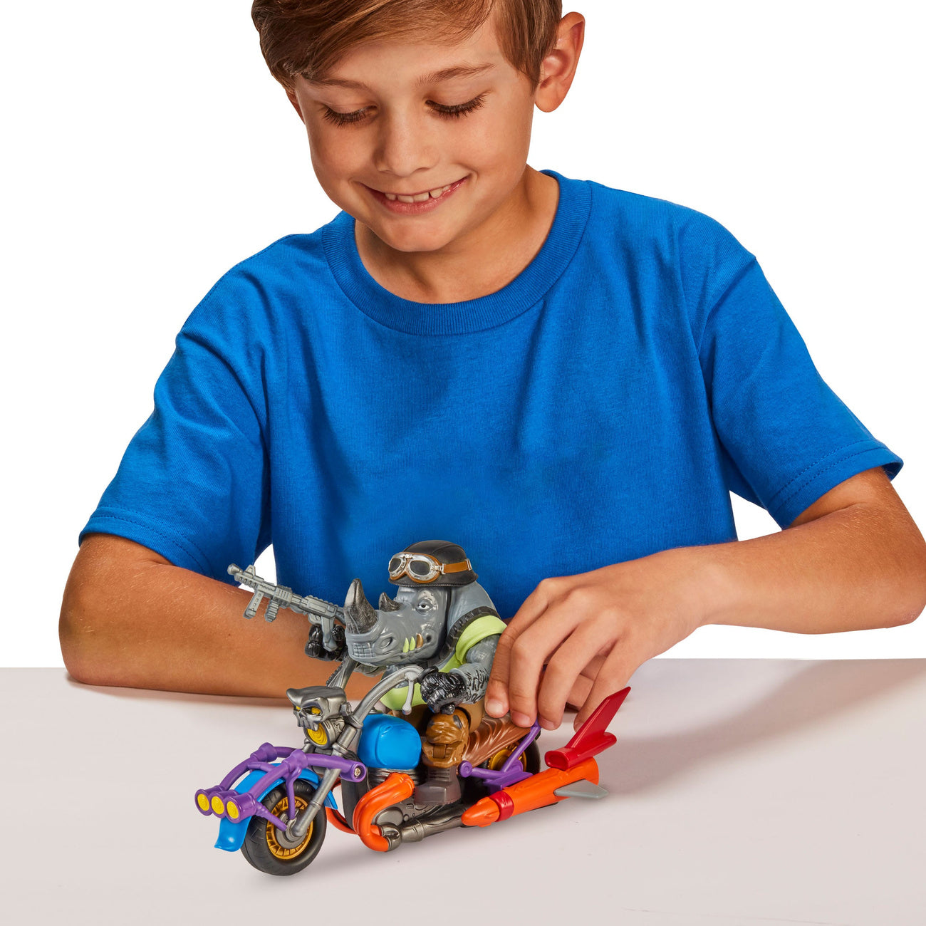 Immagine del prodotto Teenage Mutant Ninja Turtles action figure con veicolo Rocksteady & Chopper 12 cm