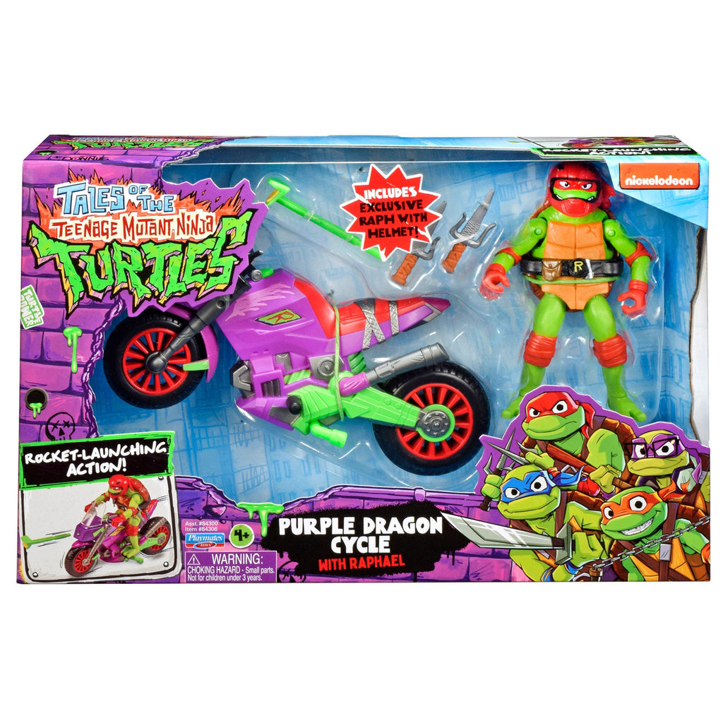 Immagine del prodotto Le Avventure delle Teenage Mutant Ninja Turtles Action figure con veicolo Raphael & Purple Dragon 12 cm