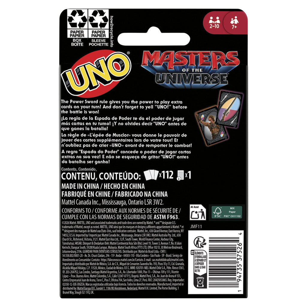 Immagine del prodotto Masters of the Universe 2026 Movie – Gioco di carte UNO