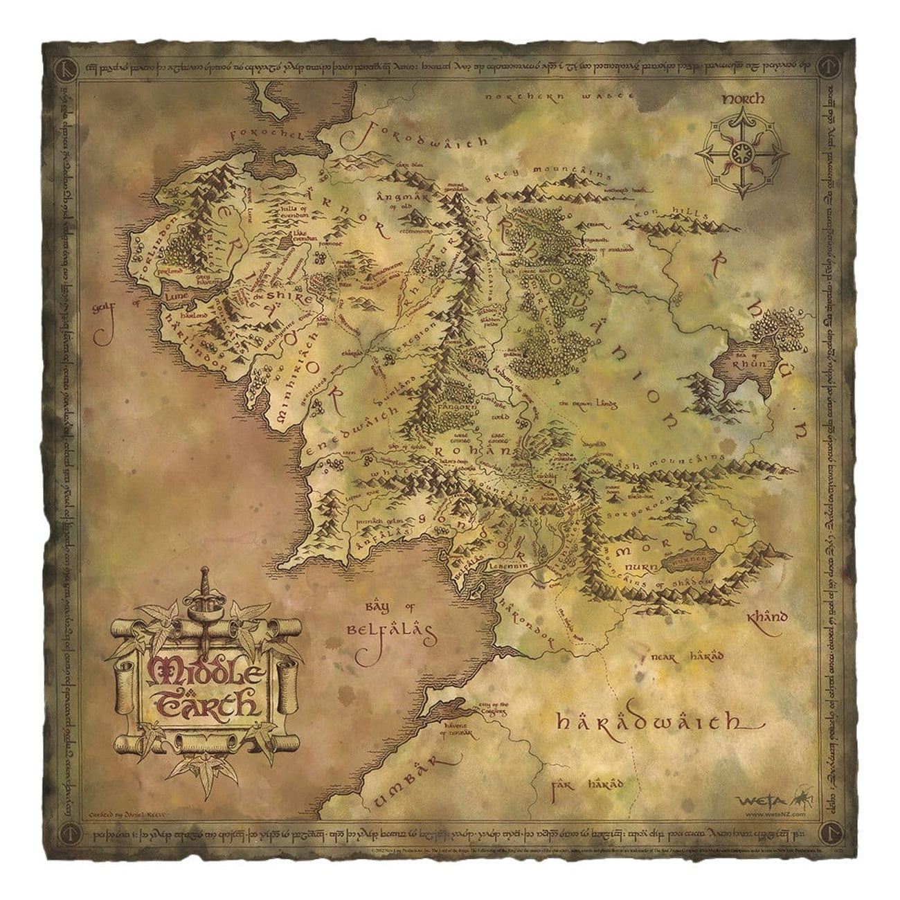 Immagine del prodotto Il Signore degli Anelli Stampa d’arte Parchment Map of Middle-earth 59 x 30 cm