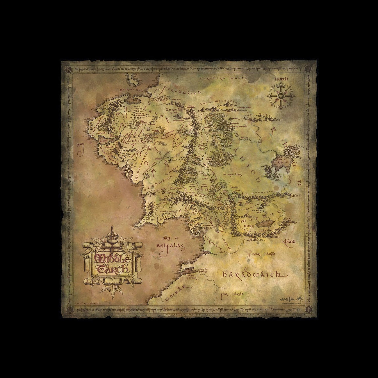 Immagine del prodotto Il Signore degli Anelli Stampa d’arte Parchment Map of Middle-earth 59 x 30 cm