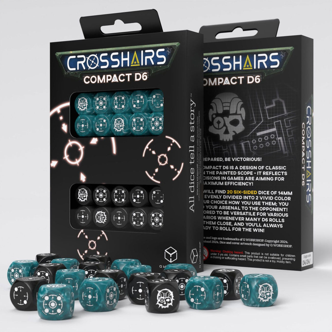 Immagine del prodotto Crosshairs Compact Set di dadi D6 Tempestoso e Nero (20)