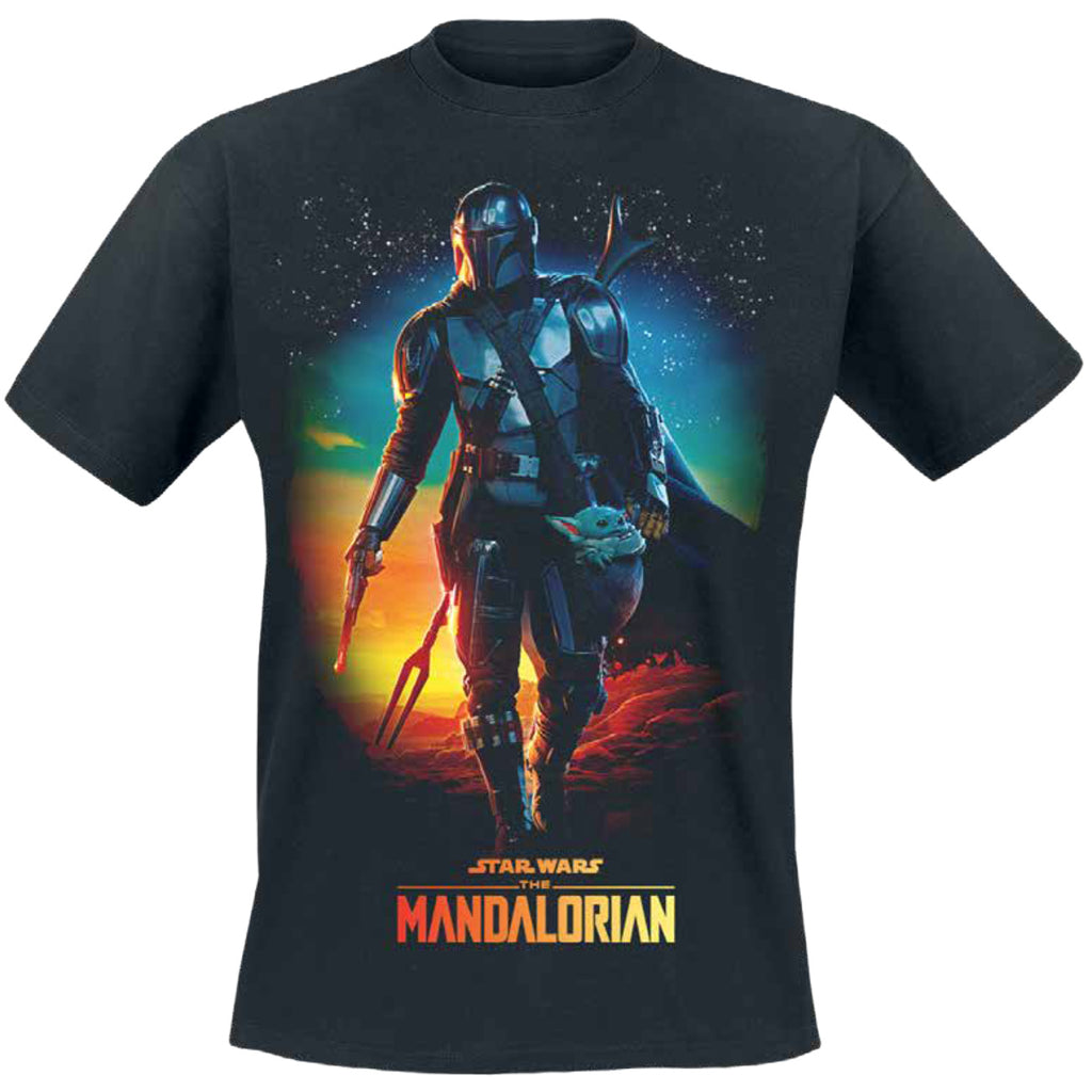 Immagine del prodotto T-shirt Through The Galaxy nera – Star Wars The Mandalorian
