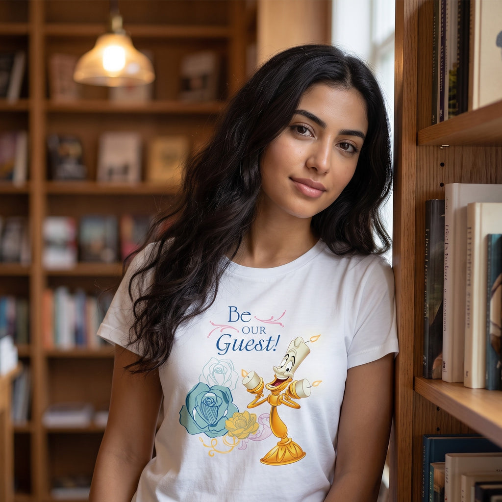 Immagine del prodotto La Bella e la Bestia - Be Our Guest T-shirt donna bianca