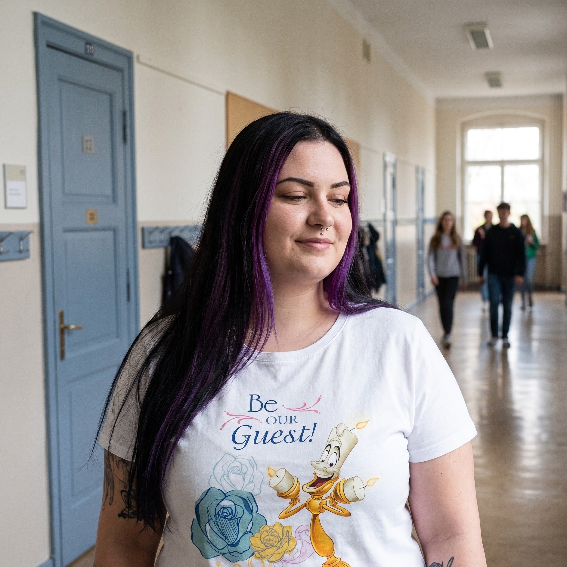Immagine del prodotto La Bella e la Bestia - Be Our Guest T-shirt donna bianca