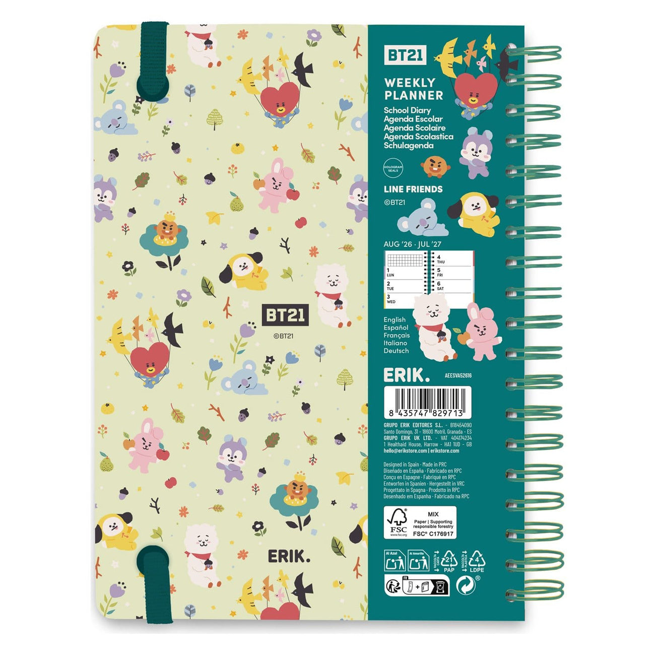 Immagine del prodotto BT21 Planner settimanale 2026/2027 A5