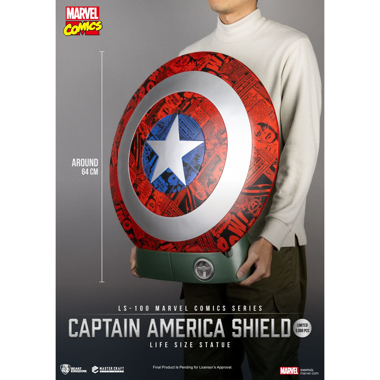 Immagine del prodotto Marvel Comics Statua Scudo di Captain America in PVC a Grandezza Naturale