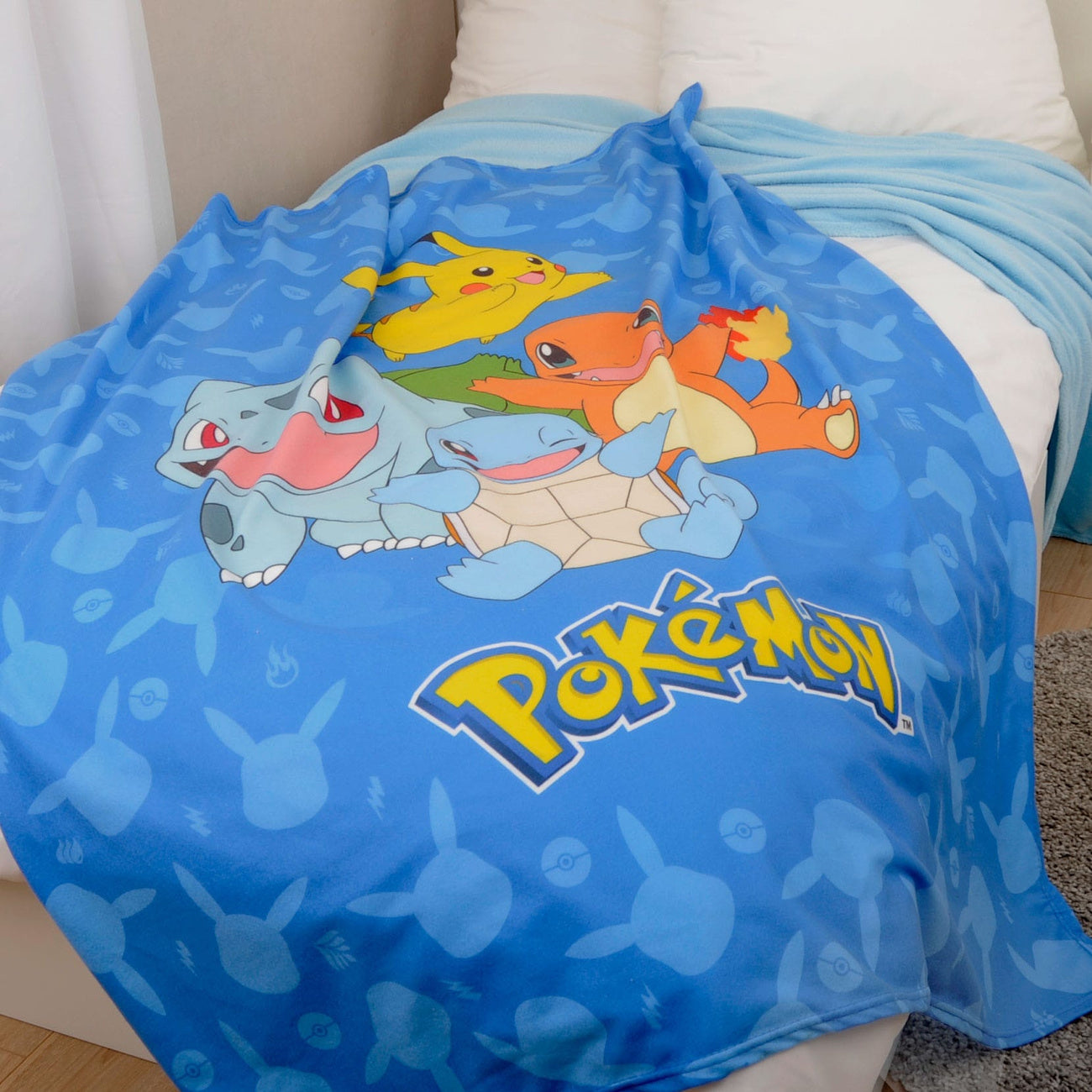 Immagine del prodotto Coperta in pile di flanella Pokémon Starter Pokémon 130 x 160 cm