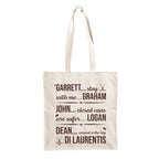 Product image Garrett, John and Dean cotton tote bag for Off Campus fans