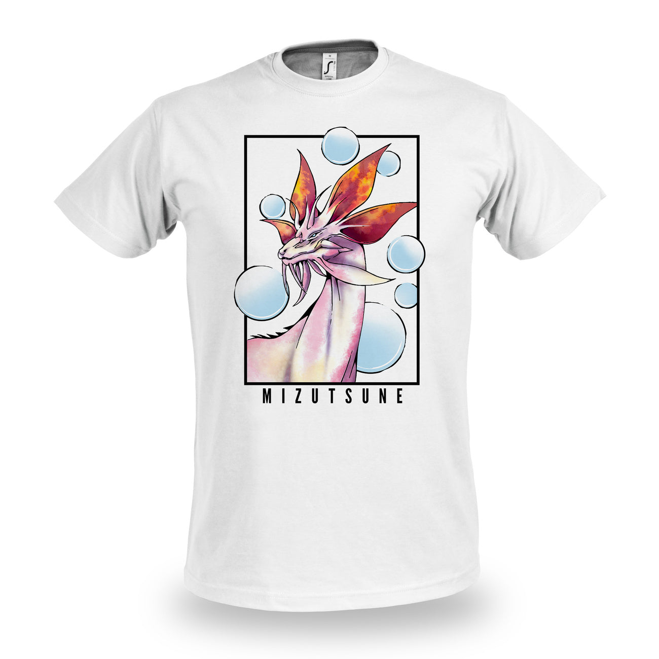 Immagine del prodotto T-shirt bianca Mizutsune Edizione Limitata per fan di Monster Hunter