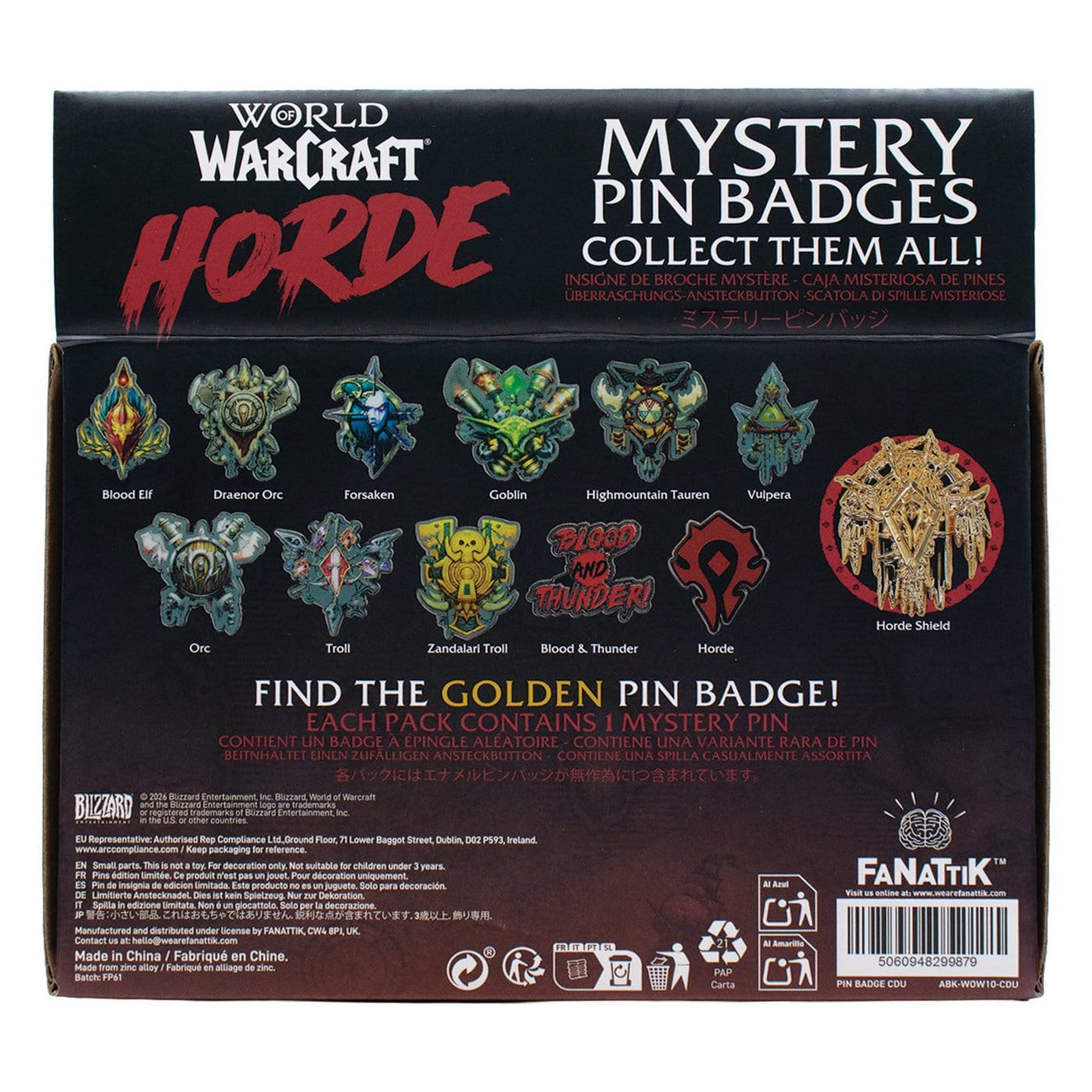 Immagine del prodotto World of Warcraft - Espositore con 12 mystery pin Orda