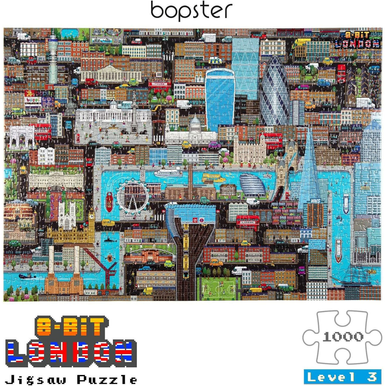 Immagine del prodotto Puzzle pixel 8 bit Londra livello 3 – 1000 pezzi