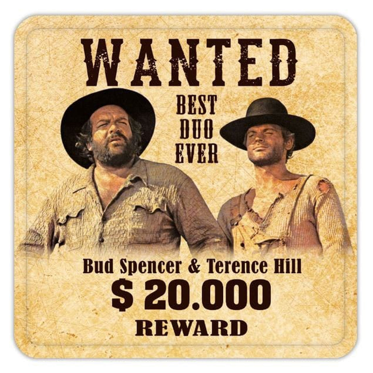 Immagine del prodotto Bud Spencer & Terence Hill Sottobicchieri in metallo Wanted - Set da 10