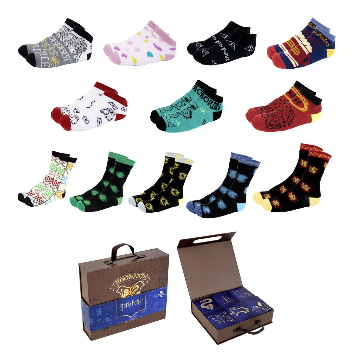 Immagine del prodotto Harry Potter - Set da 12 paia di calzini in valigetta regalo