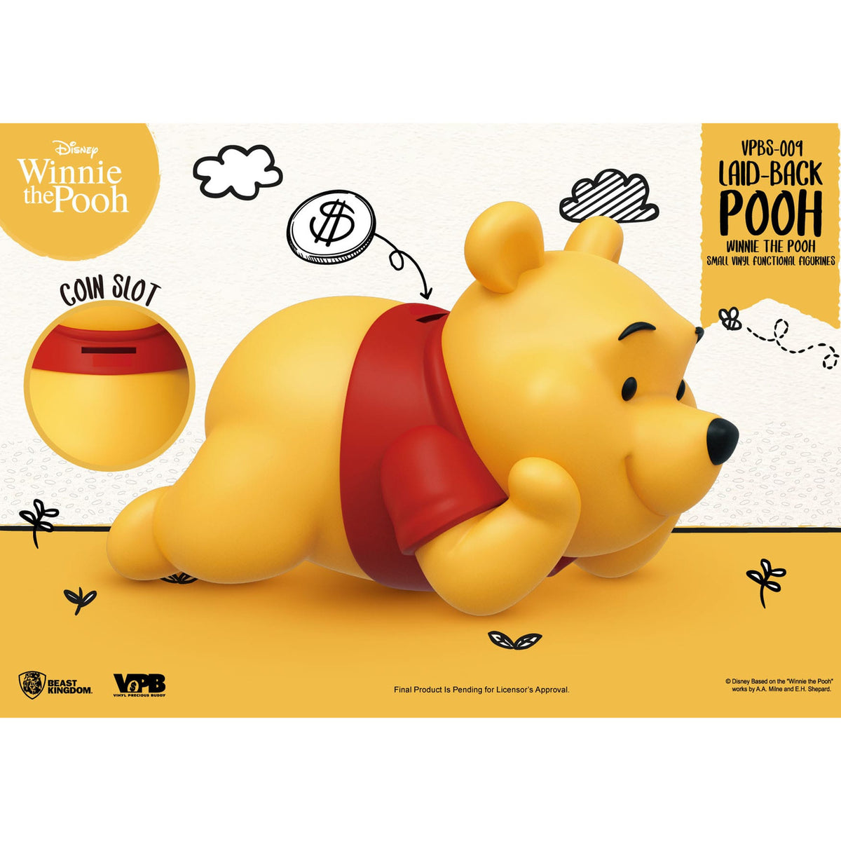 Immagine del prodotto Winnie the Pooh Piccolo salvadanaio in vinile Winnie sdraiato 17 cm