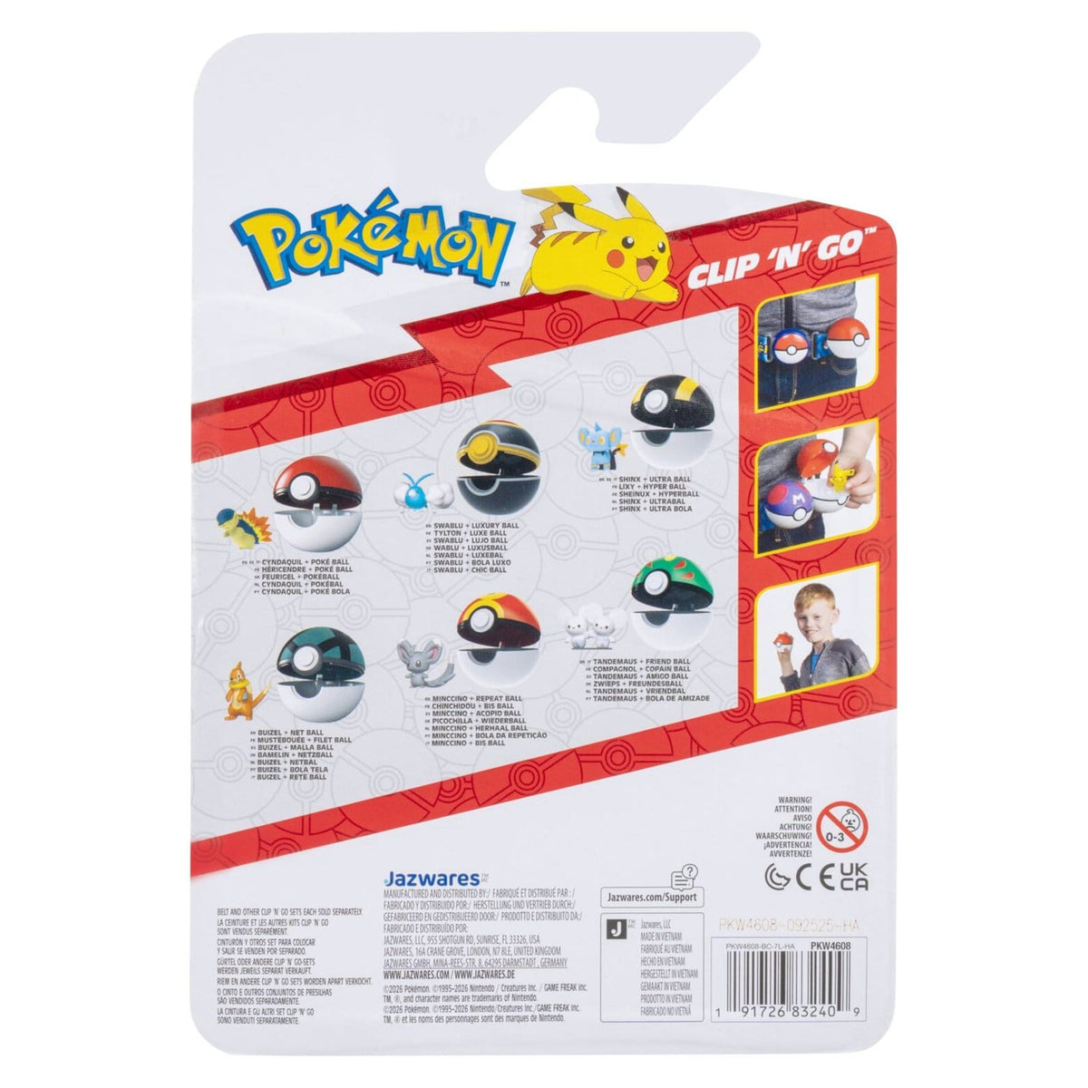 Produktbild Pokémon Clip 'n' Go Actionfigur Feurigel & Pokéball