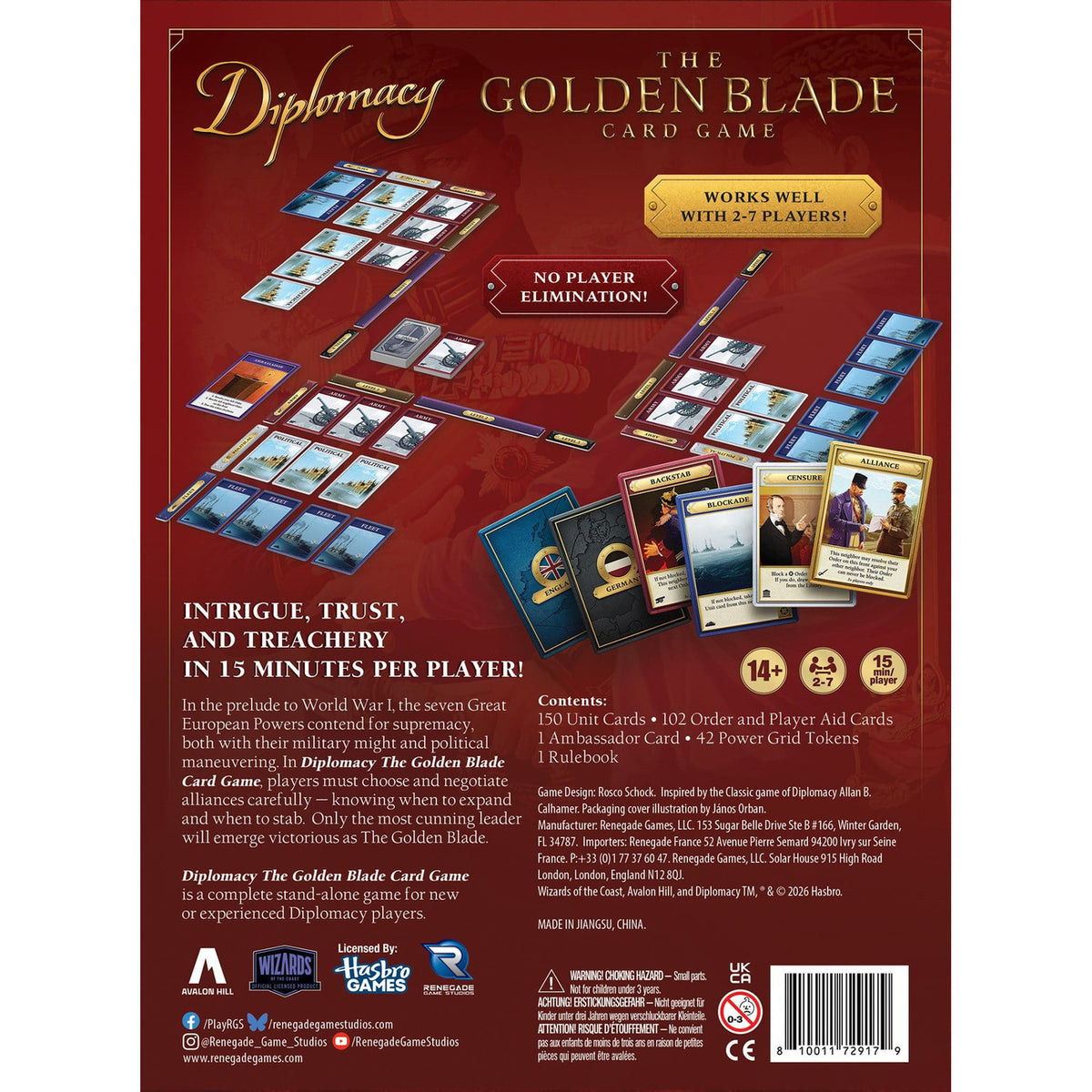 Produktbild Diplomacy: The Golden Blade Kartenspiel *Englische Version*