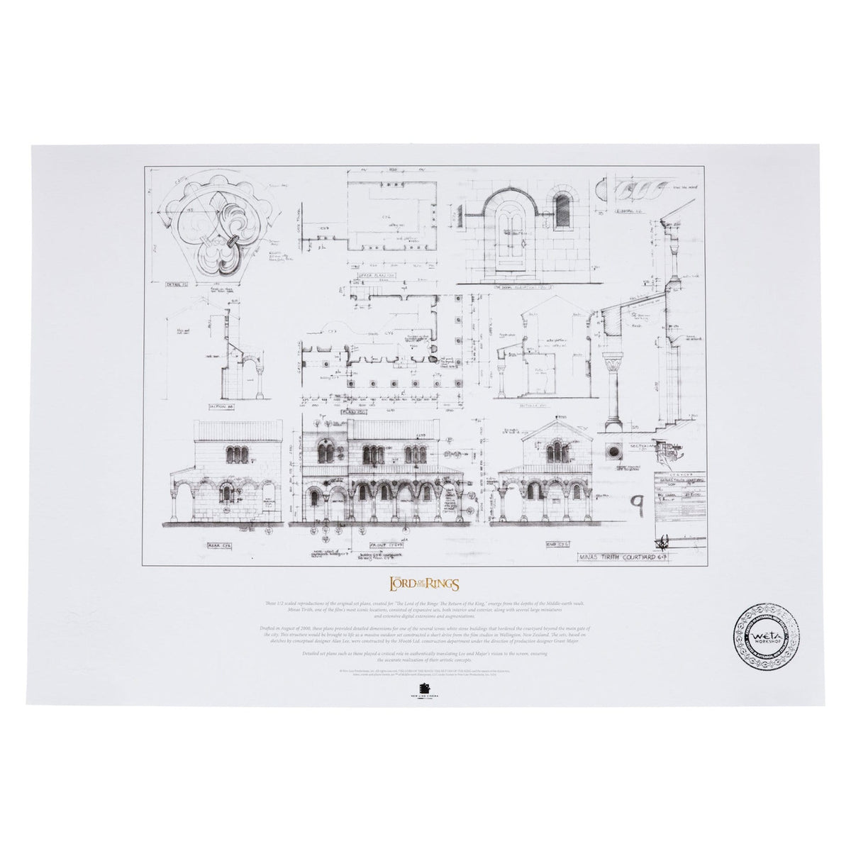 Produktbild Herr der Ringe Bauplan Kunstdruck The Courtyard of Minas